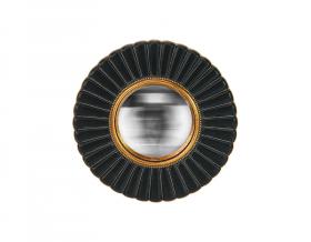 Miroir fleur convexe noir et doré