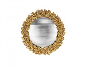 Miroir couronne convexe doré 18.7cm