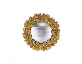 Miroir couronne convexe doré 15.8cm