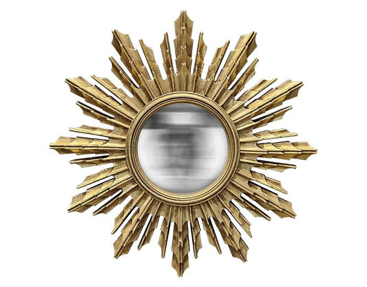 Miroir soleil convexe doré