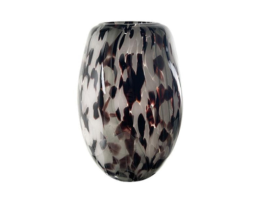 Vase verre écail noir et blanc