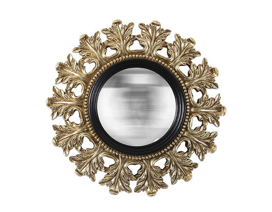 Miroir convexe noir et doré