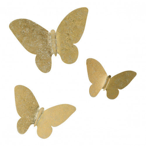 Set de 3 Papillons métal finition laiton - Mathilde M