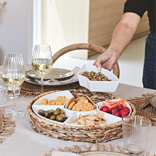 Service apéritif tressé 7 pièces rond - Table Passion