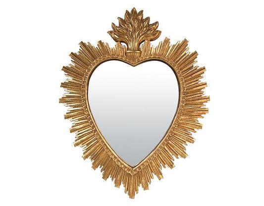 Déco miroir ex voto coeur soleil