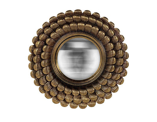 Miroir Sofia soleil convexe doré 20 cm