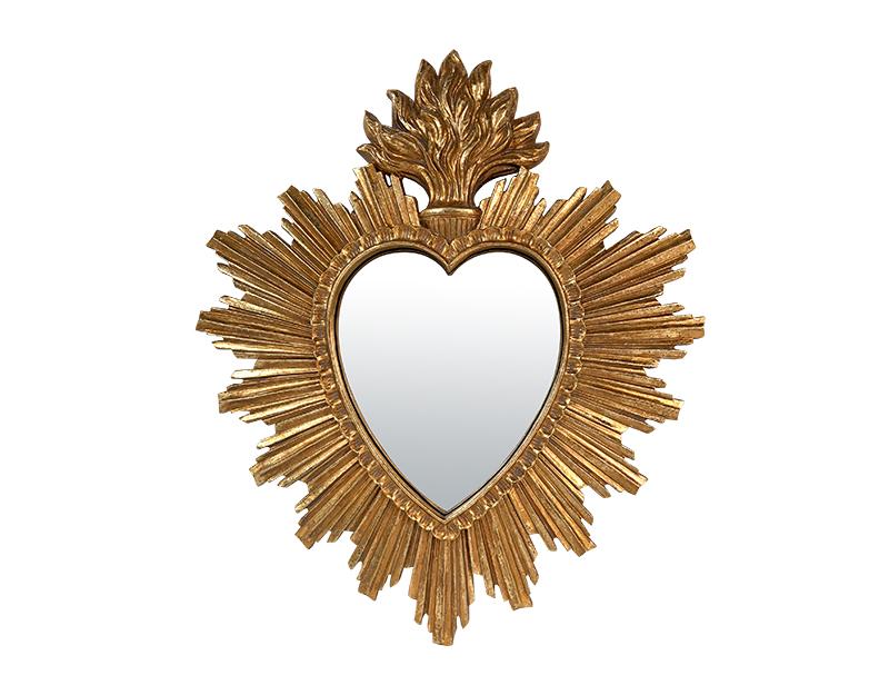 Déco miroir ex voto coeur soleil