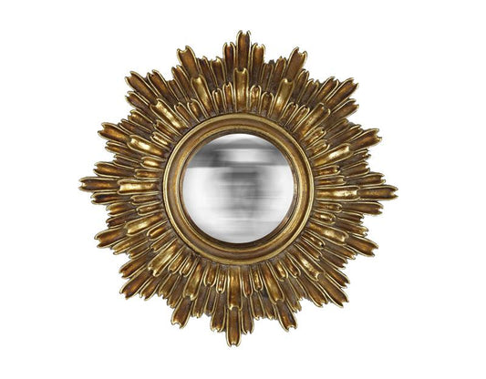 Miroir Agathe soleil convexe doré 24 cm