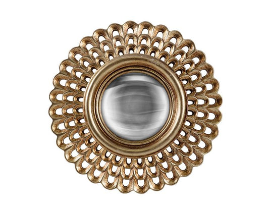 Miroir Cléa convexe doré 21.5 cm