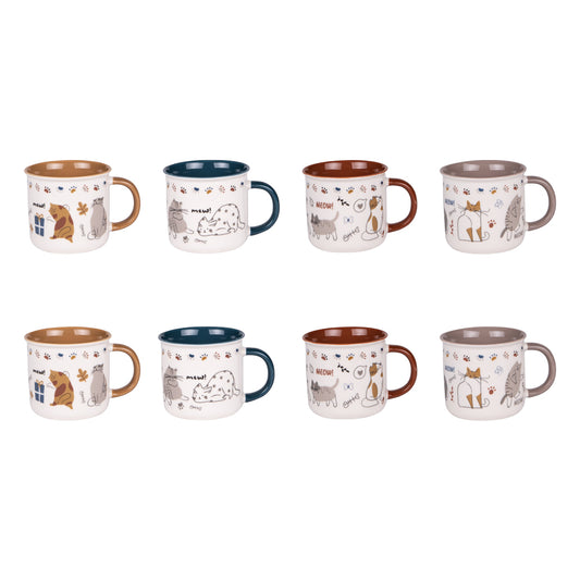 Coffret de 8 tasses Chat 11 cl