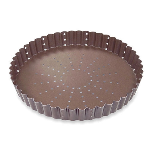 Tourtière cannelée perforée antiadhérente à fond fixe GOBEL